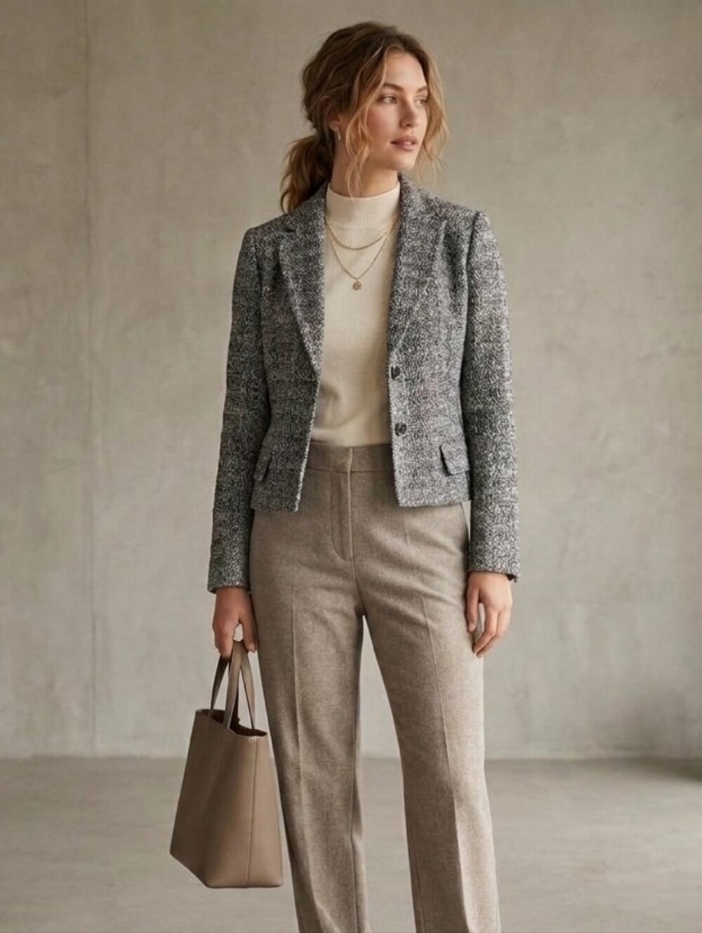 New York Company Tweed Blazer Tailored Jacket Quiet Luxury Bussines Chic